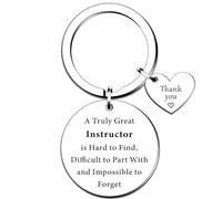 QMVMV Thank You Instructor Keyring Gifts, Christmas Birthday Appreciation Keychain Retirement Gifts for Instructor Professor Mentor Teacher