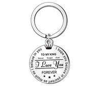 QMVMV to My King Keyring for Men Who Have Everything Birthday Keychain Key ring for Men Husband Boyfriend Personalized Gifts