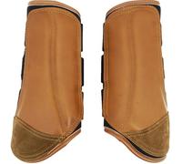 QMYBROW Brushing Horse Boots Equine Boots | Protective Gear and Training Equipment | Neoprene,Waterproof Cloth and Genuine Leather (Brown, Full (Large))