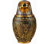 QMZDXH Ancient Egyptian Canopic Gods And Deities Urn Decorative Anubis Storage Trinket Box Dog Statue in Premium Cold Cast Bronze Collectible Canine Figurine Jar