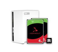 QNAP 2 Bay Home NAS with 4TB Storage Capacity, Preconfigured RAID 1 Seagate IronWolf Drives Bundle, with 1GbE Ports (TS-233-24ST-US)