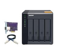 QNAP 4 Bay SATA 6Gbps JBOD Storage Enclosure, Purple, Metal, Tabletop, Desktop, Includes QXP PCIe Card for 1 x SFF-8088