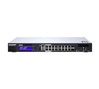 QNAP Guardian QGD-1600P-8G 16 Port PoE Switch with Intel Quad-core Processor, 8GB RAM, 2 SATA drives to run QTS NAS software for virtual machine