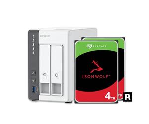QNAP TS-216G-24ST-US 2-Bay 2.5GbE Desktop NAS, Equipped with ARM Cortex-A55 Quad-Core CPU, with 4TB Storage Capacity, Preconfigured RAID1 Seagate Iron Wolf HDD Bundle