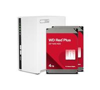 QNAP TS-233-24WD-US 2 Bay Home NAS with 4TB Storage Capacity, Preconfigured RAID 1 WD Red Plus HDD Bundle, with 1GbE Ports