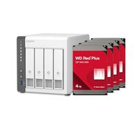 QNAP TS-433-4G 4 Bay NAS with 12TB Storage Capacity, Preconfigured RAID 5 Red Plus HDD Bundle, 2.5GbE Ports