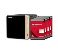 QNAP TS-464-8G-48WD-US 4 Bay High-Performance Desktop NAS with 24TB Storage Capacity, Preconfigured RAID 5 WD Red Plus HDD Bundle