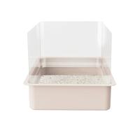 QNBCAA 3Pcs Cat Litter Box Pee Shields - Open Top Litter Box Splash Guard Privacy Screen Transparent Easy Clean 14.5 * 11.5in-Box Not Included