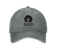 QNBUFOY Breathable Black is Beautiful African American Fashion Unisex Cotton Baseball Cap Classic Adult Adjustable Denim Hat Gift