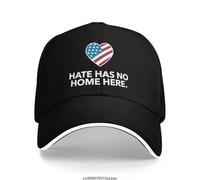 QNBUFOY Breathable Hate Has No Home Here Baseball Caps Hip Hop Sandwich Cap Men Women Adjustable Outdoor Sport Hat Gift