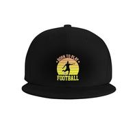 QNBUFOY Cotton Comfort Born to Play Football Snapback Hat Adjustable Plaid Flat Baseball Cap for Men Women Sun Hat Yellow Gift