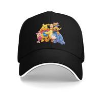 QNBUFOY Embroidered and Washed for Aging Custom Classic Unisex Winnie The Pooh Baseball Cap Adult Cartoon Bear Adjustable Dad Hat for Men Women Sports Snapback Hats Gift