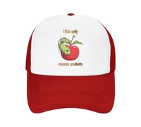 QNBUFOY Washed Cotton Summer Breathable Take a Bite Mesh Hat Caps Unisex Adjustable Foam Trucker Hat for Casual Headwear Gift