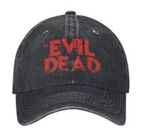 QNBUFOY Washed Cotton Unisex The Evil Dead Movie Red Film Baseball Cap Retro Distressed Denim Washed Sun Cap Adjustable Gift