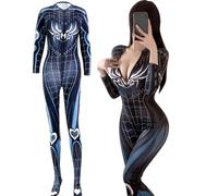 QNCLO Women's cosplay sexy spider game girl jumpsuit Japanese anime cute tight underwear club costume party pajamas (Blue gray)