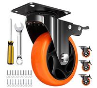 QNCZ 4" Caster Wheels, Outstanding Casters Set of 4 Heavy Duty, Silent Industrial Casters, Locking Casters Wheels for Furniture, Castor Wheels for Cart, Workbench.