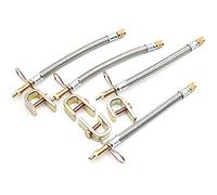 Qndanoan 4Pcs 12 Inch Flexible Valve Stem Extenders Stainless Steel Tyre Tire Valve Stem Extension Adaptors Car Truck Trailer