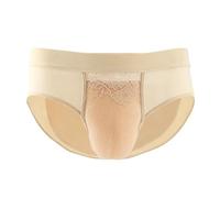 QNDUGJFER Hiding Gaff Panties Briefs for Transgender Underwear Feminizing Camel Toe Shaping Butt Lifter with Detachable Pads(Skin,L)