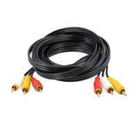 Qneneam 5m 3 RCA/Phono Male Plug to 3 RCA, Triple 3 x RCA Phono Plugs, RCA Audio Video AV TV Cable Lead, Male to Male Cable, High-Performance Connection for Enhanced Audio & Video Experience