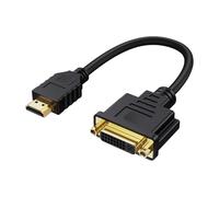 Qneneam HDMI to DVI Cable Adapter, Bi-Directional - Female DVI-I Dual Link to Male HDMI, 1080p Full HD 60Hz, Gold Plated Connector for PC TV Projector Gaming Consoles Monitors, 1ft / 0.3m