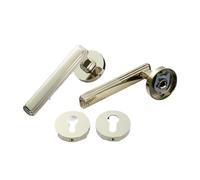 QNEZIQTMH Brass Electroplating Bright Silver Bright Bedroom Door Lock Modern Simple Silent Door Lock Split Handle Lock(FT01 15 Bright Golden)