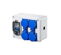 QNEZIQTMH Outdoor rainwater Socket Three Holes 220V/10A Home Wall Mounted Multi-Function Outdoor Socket Box Electric car Charging Power Transformer(4k 2p Mcb,EU socket)