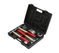 QngeNet 7Pcs Auto Body Repair Tool Craft Panel Beating Hammer and Dolly Set | Steel Car Body Panel Repair Kit with Storage Case for Repairing Minor Dents Dings