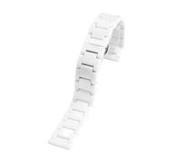QNGMKBKTDZ Quick Release Ceramic Stainless Steel Women Watch Strap Metal Watchband Bracelet 12 14mm 16mm 18mm Rose Gold White(Ceramic white,18mm)