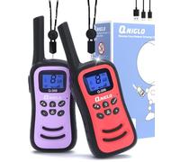 QNIGLO Rechargeable Walkie Talkies 8CH Long Range 2 Way Radio for Kids | Rechargeable Long-range 8 channels, VOX hands-free, LED torch and USB charging for ages 3-12 kids and adults
