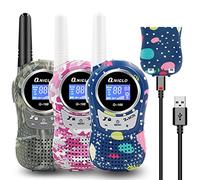 QNIGLO Walkie Talkies for Kids 3 Pack Rechargeable Long Range 2-Way Radio