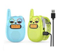 QNIGLO Walkie Talkies for Kids Rechargeable, Kids Walky Talky with Watch Strap 48 Hours Working Time 2 Km Long Distance 10 Ring tones - Birthday Gifts for Age 3-12 Boy Girls Outdoor Camping Games
