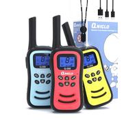 QNIGLO Walkie Talkies for Kids Rechargeable, Long Range 8 Channels 2 Way Radio Walkie Talkie 3 Pack with VOX Flashlight Function, Gifts for 3-12 Years Boys & Girls, Family Games Outdoor Hiking Camping