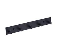 QNIIAED Coat Hook Wall Mounted,Multipurpose Modern Stainless Steel Screw In Door Hook Metal Heavy Duty Coat Rack Row Of hook Hanger Towel Robe Clothes Hat Hook For Bathroom Bedroom(Matte Black 5 Hook)
