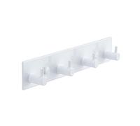 QNIIAED Coat Hooks Wall Mounted,Multipurpose Modern Stainless Steel Screw in Door Hook Metal Heavy Duty Coat Rack Row of hook Hanger Towel Robe Clothes Hat Hook for Bathroom(White 4 Hooks)
