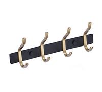 QNIIAED Door Hooks,Multipurpose Stainless Steel Coat Hooks Wall Mounted Screw in Modern Metal Heavy Duty Coat Rack Row of Hooks Hanger Towel Robe Clothes Hat Hook for Bathroom Bedrooms(Black and Gold