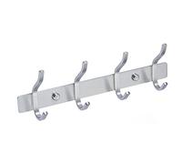 QNIIAED Door Hooks,Multipurpose Stainless Steel Coat Hooks Wall Mounted Screw In Modern Metal Heavy Duty Coat Rack Row Of Hooks Hanger Towel Robe Clothes Hat Hook For Bathroom Bedrooms（Brushed Silver）