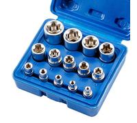 Qnkaa Female E Star Torx Socket Set E4-E24 E-Torx External Socket Insert Nut 14pcs