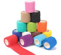 QNLEMON Self-Adhesive Bandage, 14 Rolls Elastic Bandage, Fixation Bandage, Adhesive Bandage, Adhesive Bandage, Pet Bandages for Wrist, Ankle, Finger, Knee (5 cm x 4.5 m)