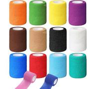 QNLEMON Self-Adhesive Bandage, 14 Rolls Elastic Bandage, Fixation Bandage, Adhesive Bandage, Adhesive Bandage, Pet Bandages for Wrist, Ankle, Finger, Knee (7.5 cm x 4.5 m)