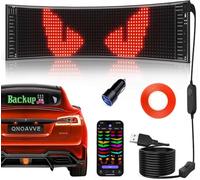 Qnoavve Bluetooth App Control LED Sign, 14.6"x3.6" Devil Eyes Car Lights, Flexible USB 5V LED Car Sign, Programmable Customizable Display Panel, Scrolling Message Board for Store Bar Hotel Party