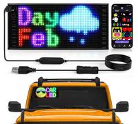 Qnoavve Double Row Scrolling LED Sign, 10.6" x 4.7" Flexible USB 5V/2A Bluetooth APP Control Programmable LED Sign Custom Text Animation Digital Led Display Matrix Panel Message Board