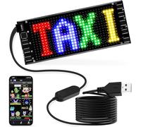 Qnoavve Mini LED Display Sign, 6.7"x2.8" Flexible LED Matrix Panel USB 5V Bluetooth Application Control DIY Programmable Scrolling Led Sign for Party Wedding Festival Event Decor