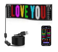 Qnoavve Scrolling Bright Advertising LED Sign, 14.6"x3.6" Flexible USB 5V Customizable Matrix Panel, Bluetooth App Control Programmable led Display for Store Bar Hotel