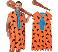 qnprt Adult Mens Couples Halloween Costumes Funny Simple Outfit, Orange, Medium