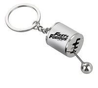 QNQA Fast and Furious 9 Auto Shifter Keychain, Fast and Furious Creative Alloy Metal Car Keychain, Silver Manual Transmission Racing Tuning Model Man Keychain for Car Accessories Pendant