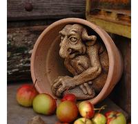 QNQA Gothic Gargoyle Statue,Friendly Troll Resin Sculpture,Personalise Figurine Garden Decor Indoor Outdoor Gnomes Statue for Flowerpot Patio Halloween Ornament,Sitting with hands on feet,5Inch 13cm