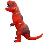 QNRMS Inflatable Dinosaur Costume Adult Fancy Dinosaur Suit Blow up Trex Full Body Dino Costume (Red)