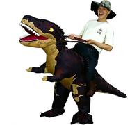 QNRMS T Rex Ride on Dinosaur Inflatable Costume Adult Fancy Dinosaur Suit Blow up Trex Costume (Black)