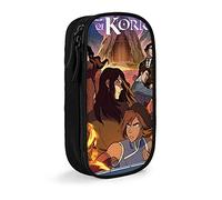 QNSZWDGE The Legend of Korra Pencil Case Multi Layer Portable Pen Pouch Black