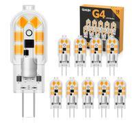QNUJN G4 LED Bulbs, 2W 12V Light Bulb Warm White 3000K, Equivalent to 20W Halogen Bulb, 200LM, Non-Dimmable No Flicker, Bi-Pin Base Energy Saving Light Bulbs for Lighting Decor, Chandelier, 10 Pack
